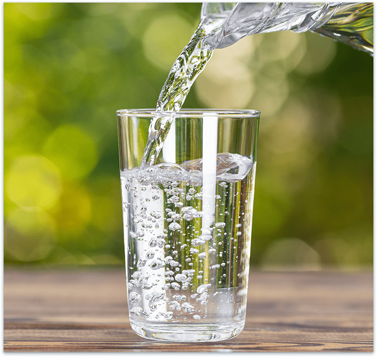 water pouring into glass