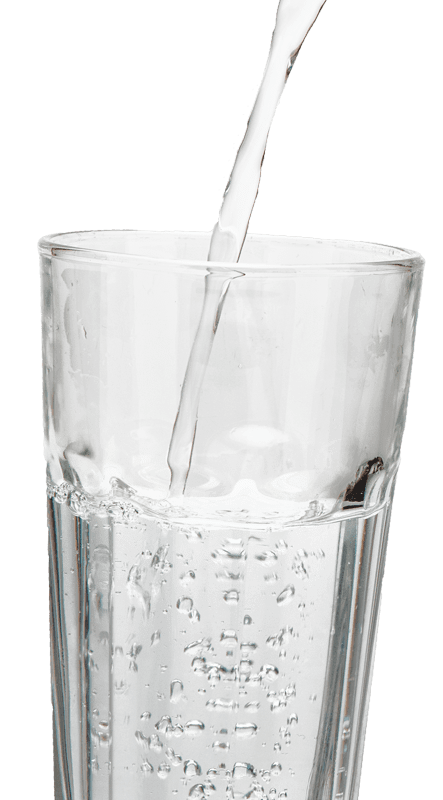 isolated bottle with water and drinking glass over transparent background